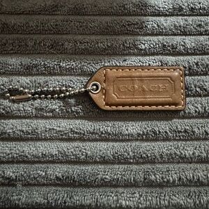 Coach Brown 2” Leather Fob Hang tag Charm Keychain Y2K authentic